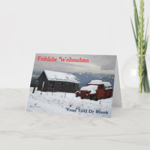 Cartes Pour Fêtes Annuelles Fröhliche Weihnachten - Vieux Camion Rouge