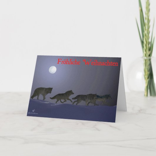 Cartes Pour Fêtes Annuelles Frohliche Weihnachten - Wolfpack (Devant)