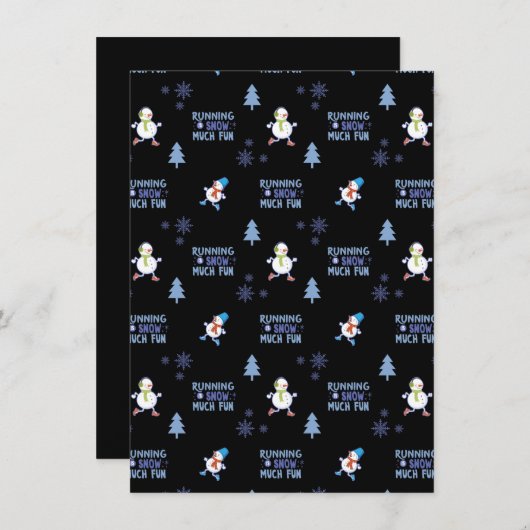Cartes Pour Fêtes Annuelles Froid Météo Courir Noël Snowman (Devant / Derrière)