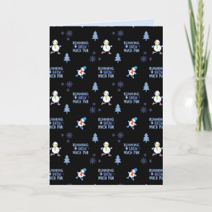 Cartes Pour Fêtes Annuelles Froid Météo Courir Noël Snowman