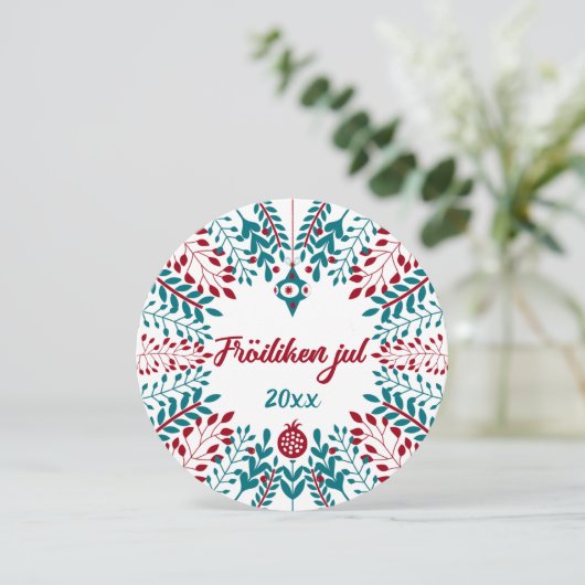 Cartes Pour Fêtes Annuelles Fröiliken jul, Noël frisonne du Nord (Debout devant)