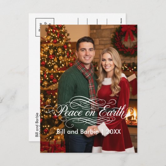 Cartes Pour Fêtes Annuelles Front photo Paix sur Terre Couples (Devant / Derrière)