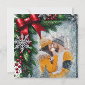 Cartes Pour Fêtes Annuelles Frontière à feuillage persistant de Noël (Devant)