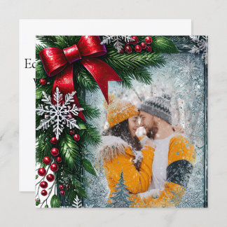 Cartes Pour Fêtes Annuelles Frontière à feuillage persistant de Noël