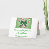 Cartes Pour Fêtes Annuelles Frontière de sucre de canne de Joyeux Noël (Dos)