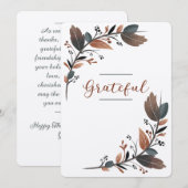 Cartes Pour Fêtes Annuelles Frontière florale gracieuse (Devant / Derrière)