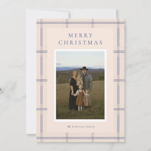 Cartes Pour Fêtes Annuelles Frontière Gingham (Devant)