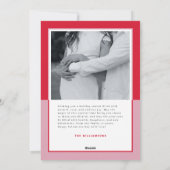 Cartes Pour Fêtes Annuelles Frontière moderne rose & rouge Valentines Aimer Ph (Dos)