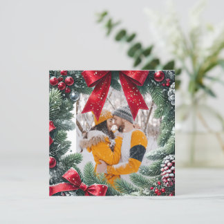 Cartes Pour Fêtes Annuelles Frontière photo à feuillage persistant pour Noël