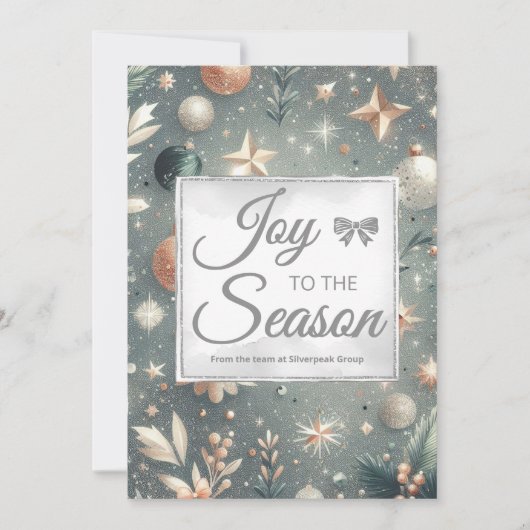 Cartes Pour Fêtes Annuelles Frosted Silver Script Holiday Card (Devant)