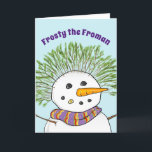 Cartes Pour Fêtes Annuelles Frosty la Froman Funny Christmas<br><div class="desc">Si vous aimez Frosty the Snowman et avez un grand sens de l'humour, faites un bon rire à votre famille et à vos amis cette année avec vos propres cartes de Noël personnalisées et amusantes! L'illustration unique et amusante de Raphaela Wilson représente Frosty avec une fabuleuse coiffure créée à partir...</div>