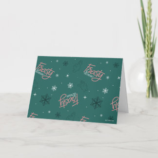 Cartes Pour Fêtes Annuelles Frosty Snowman Green Snowflake Motif