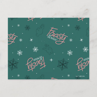 Cartes Pour Fêtes Annuelles Frosty Snowman Green Snowflake Motif