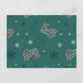 Cartes Pour Fêtes Annuelles Frosty Snowman Green Snowflake Motif (Devant)