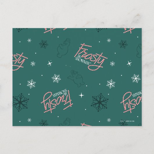 Cartes Pour Fêtes Annuelles Frosty Snowman Green Snowflake Motif (Devant)