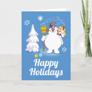 Cartes Pour Fêtes Annuelles Frosty the Snowman™   Frosty & Karen Winter Fun