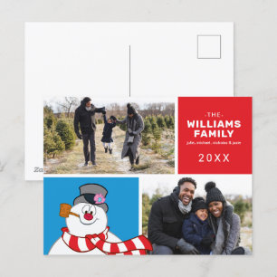 Cartes Pour Fêtes Annuelles Frosty The Snowman Holiday Family Photo Collage