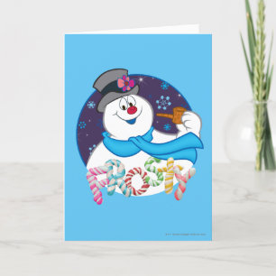 Cartes Pour Fêtes Annuelles Frosty the Snowman™   Nom du Sucre de canne coloré