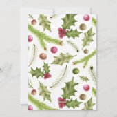 Cartes Pour Fêtes Annuelles Fruit de baies vitrées & vert clair rose (Dos)