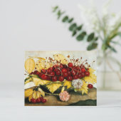 CARTES POUR FÊTES ANNUELLES FRUITS DE SAISON / CHERRIES ET CARNATIONS (Debout devant)