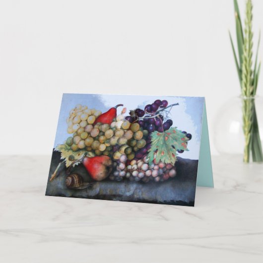 CARTES POUR FÊTES ANNUELLES FRUITS DE SAISON / RAISONS ET PEURS (Devant)