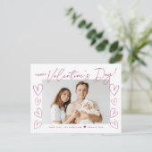 Cartes Pour Fêtes Annuelles Fuchsia Script moderne photo de la Saint Valentin (Debout devant)