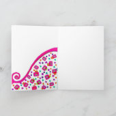 CARTES POUR FÊTES ANNUELLES FUCHSIE ROSE NOIR DÉCO MONOGRAM ABSTRAIT (Intérieur)