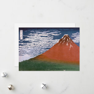 Cartes Pour Fêtes Annuelles Fuji rouge, Aka Fujiyama Volcan Katsushika Hokusai