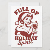 Cartes Pour Fêtes Annuelles Full Of Holiday Spirit Wine Snarky Christmas Xmas (Devant)