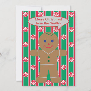 Cartes Pour Fêtes Annuelles Fun and Fancy Christmas Gingbread Homme