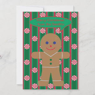 Cartes Pour Fêtes Annuelles Fun and Fancy Christmas Gingbread Homme