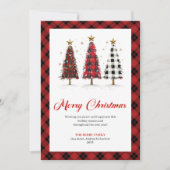 Cartes Pour Fêtes Annuelles Fun Buffalo Plaid Christmas Tree Holiday Greeting (Devant)