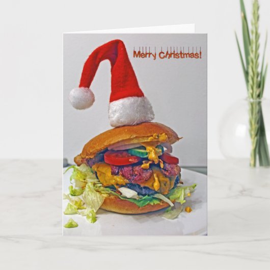 Cartes Pour Fêtes Annuelles Fun Burger Love Christmas Card! (Devant)
