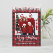 Cartes Pour Fêtes Annuelles Fun Calliage Noël Neige Tachée Photo Plaid (Debout devant)