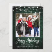 Cartes Pour Fêtes Annuelles Fun Calligraphie Vert Lumière en Bois Photo (Devant)