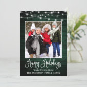 Cartes Pour Fêtes Annuelles Fun Calligraphie Vert Lumière en Bois Photo (Debout devant)