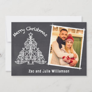 Cartes Pour Fêtes Annuelles Fun Chalkboard Photo Noël