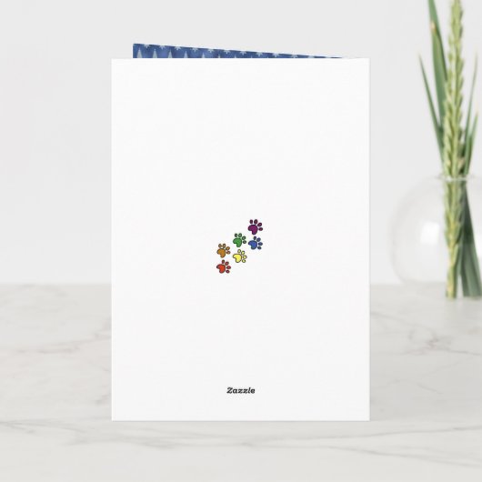 Cartes Pour Fêtes Annuelles Fun Chien Paw Script JOIE Moderne (Dos)