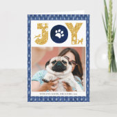 Cartes Pour Fêtes Annuelles Fun Chien Paw Script JOIE Moderne (Devant)