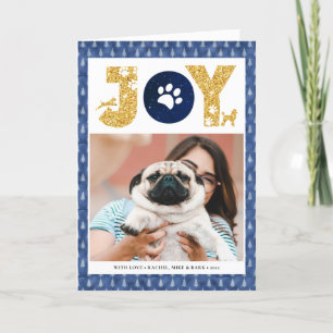 Cartes Pour Fêtes Annuelles Fun Chien Paw Script JOIE Moderne