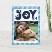 Cartes Pour Fêtes Annuelles Fun Chien Paw Script JOIE Moderne (Devant)