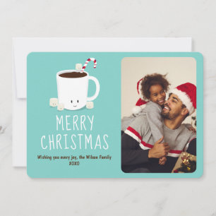Cartes Pour Fêtes Annuelles Fun Cute Hot Chocolat Photo Noël