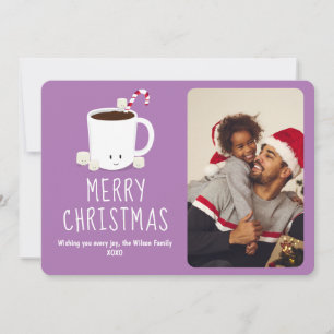 Cartes Pour Fêtes Annuelles Fun Cute Hot Chocolat Photo Noël