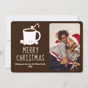 Cartes Pour Fêtes Annuelles Fun Cute Hot Chocolat Photo Noël