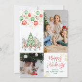 Cartes Pour Fêtes Annuelles Fun Festive Arbre de Noël Joyeux Vacances 2 Photo (Devant)