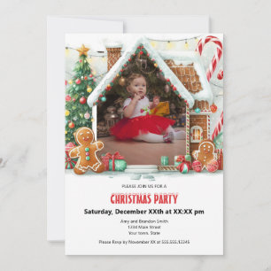 Cartes Pour Fêtes Annuelles Fun Gingpain Maison Noël votre photo