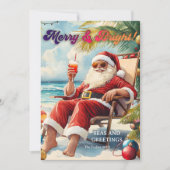 Cartes Pour Fêtes Annuelles Fun Hawaii Beach Photo de Noël (Devant)