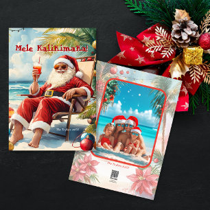 Cartes Pour Fêtes Annuelles Fun Hawaii Mele Kalikimaka Photo de Noël