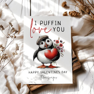 Cartes Pour Fêtes Annuelles Fun I Puffin Love You Valentines Day