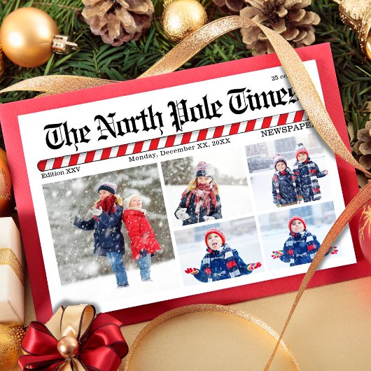 Cartes Pour Fêtes Annuelles Fun Joyeux Noël Photo Collage Journal